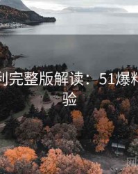粉丝安利完整版解读：51爆料实测体验